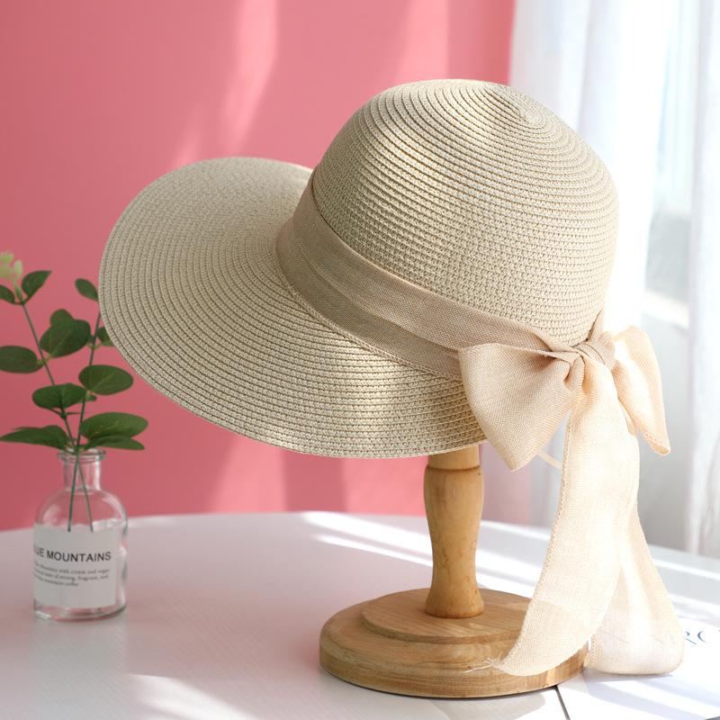 Bohemian Style Summer Sun Hat For Women Sun Protection Beach Straw Fisherman Cap Fashion Big Bowkont Lace Visor