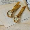 1pc French Vintage Gold Dial Quartz Copper Watchband Women's Wristwatch, Elegant, able, Exquisite watch for women