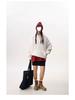 Unisex Embroidered National Trend One-Shoulder Hoodie - Autumn/Winter Loose Fit, Versatile Casual Top