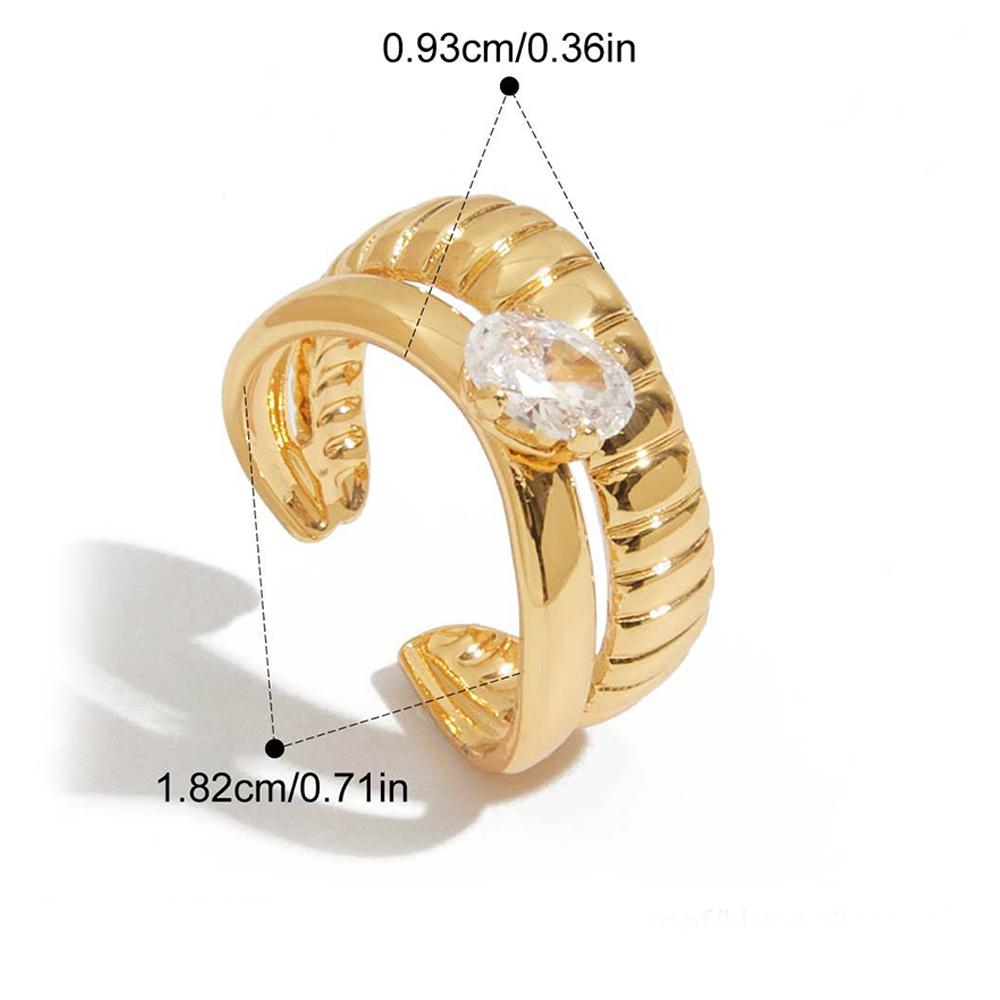

Luxury CZ Zircon Rings for Women Gold Plated Stainless Steel Flower Geometric Open Ring Wedding Band Fashion Zircon Accessories