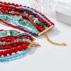 Collar creativo de cuentas de arroz de múltiples capas y colores, accesorio hecho a mano europeo y americano