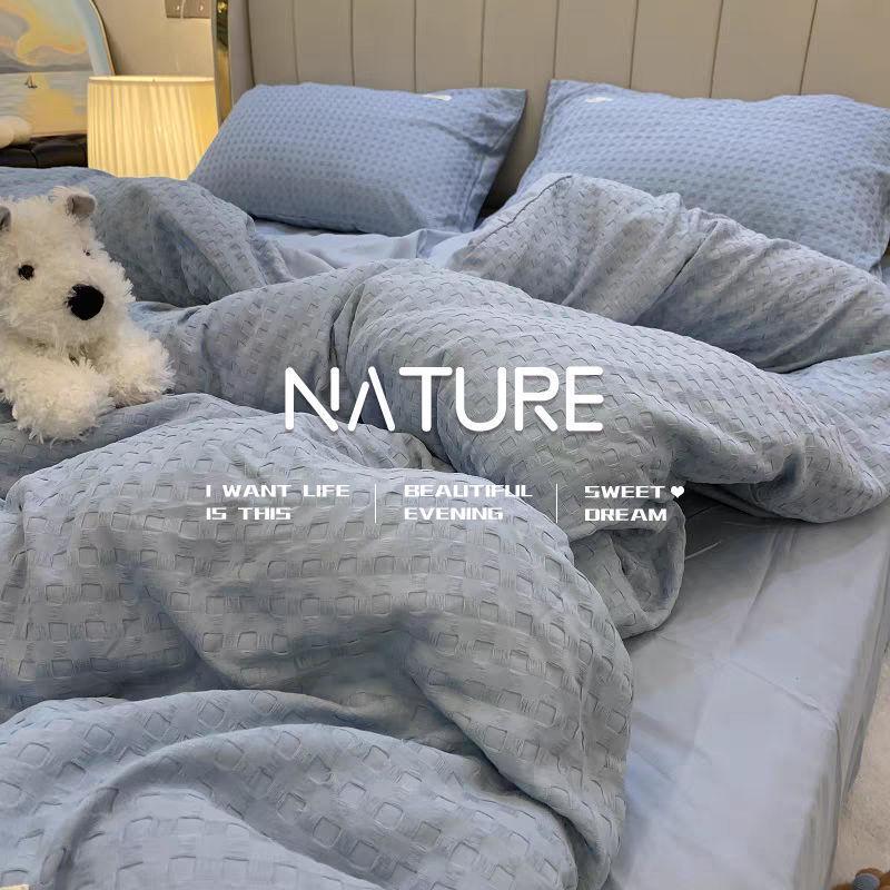 

Orange Non-Stick Hair Duvet Cover & Bed Sheet Set - Light Luxury, Washed Cotton (3-Piece) 1.2m Three-Piece: Dormitory Use