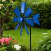 Distressed Windmill Ground Stake Outdoor Rust-Proof Wind Spinner Ornament Fan Blades Metal Garden Decoration for Yard Lawn Patio Weather-resistant