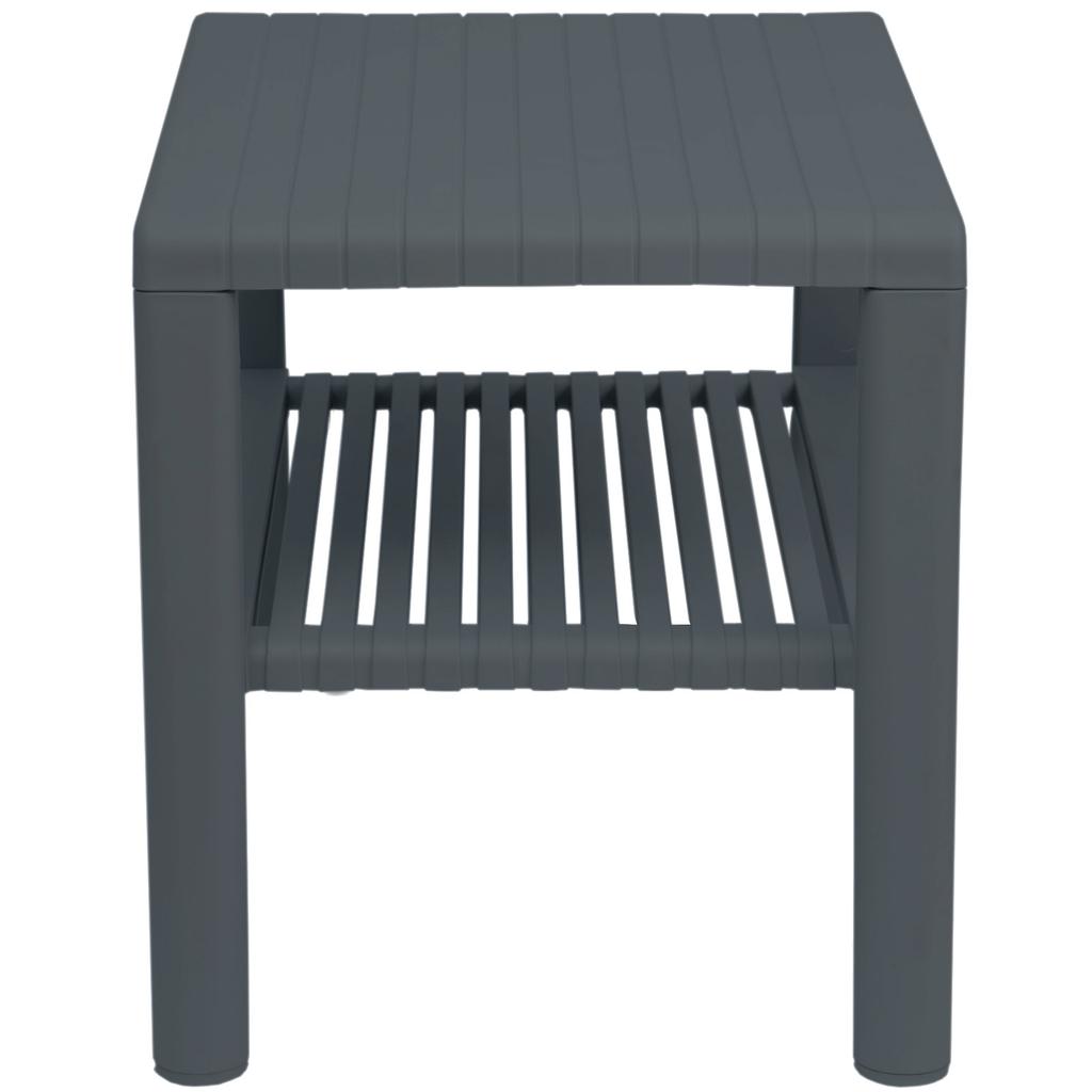 Wytrzymały stolik basenowy kawowy do ogrodu na taras z półką - ANTRACYT