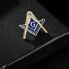 Cheep Square & Compass Masonic Crystal Brooches Blue Freemason Emblem Enamel Pins
