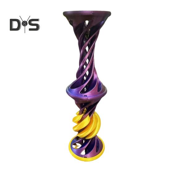 3D Printed Spiral Toy with Launching Ball Impossible Pyramid Passthrough Sculpture Vortex Thread Illusion Stress Relief Kids Adults Mini Spiral