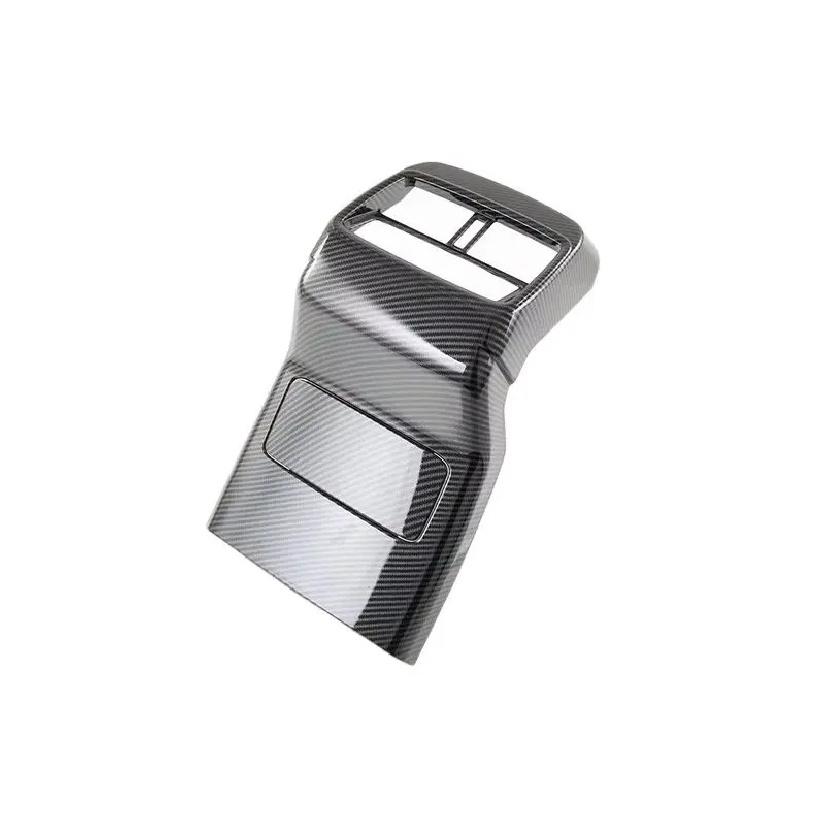 For BYD Han Ev Dm   Car Accessories Carbon Fiber Style Plated Armrest Box Rear Air Vent Frame Trim Cover