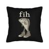 Fih Shoes Fish Funny Misspelled Fish Meme Fih Calling Humor Square Pillow Covers Room  Cushion Cover Creative Decor Pillowcase