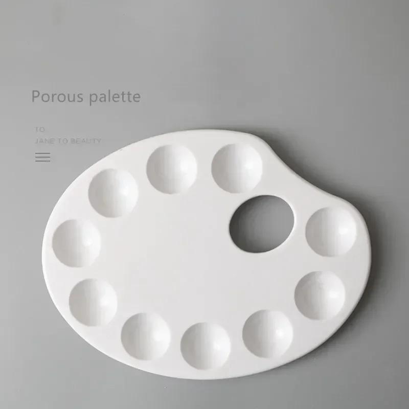 Tavolozza in Plastica Bianca a 10 Scomparti a Forma di Pesce Forniture per Pittura Acrilica ad Acquerello Gouache per Artista Cancelleria Scolastica