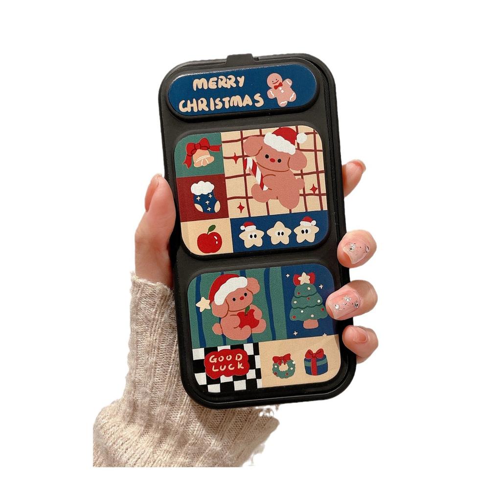 Folding Stand Christmas Dog for IPhone15 Mobile Phone Case for Apple 14/13 Promax Magnetic 16 Cartoon