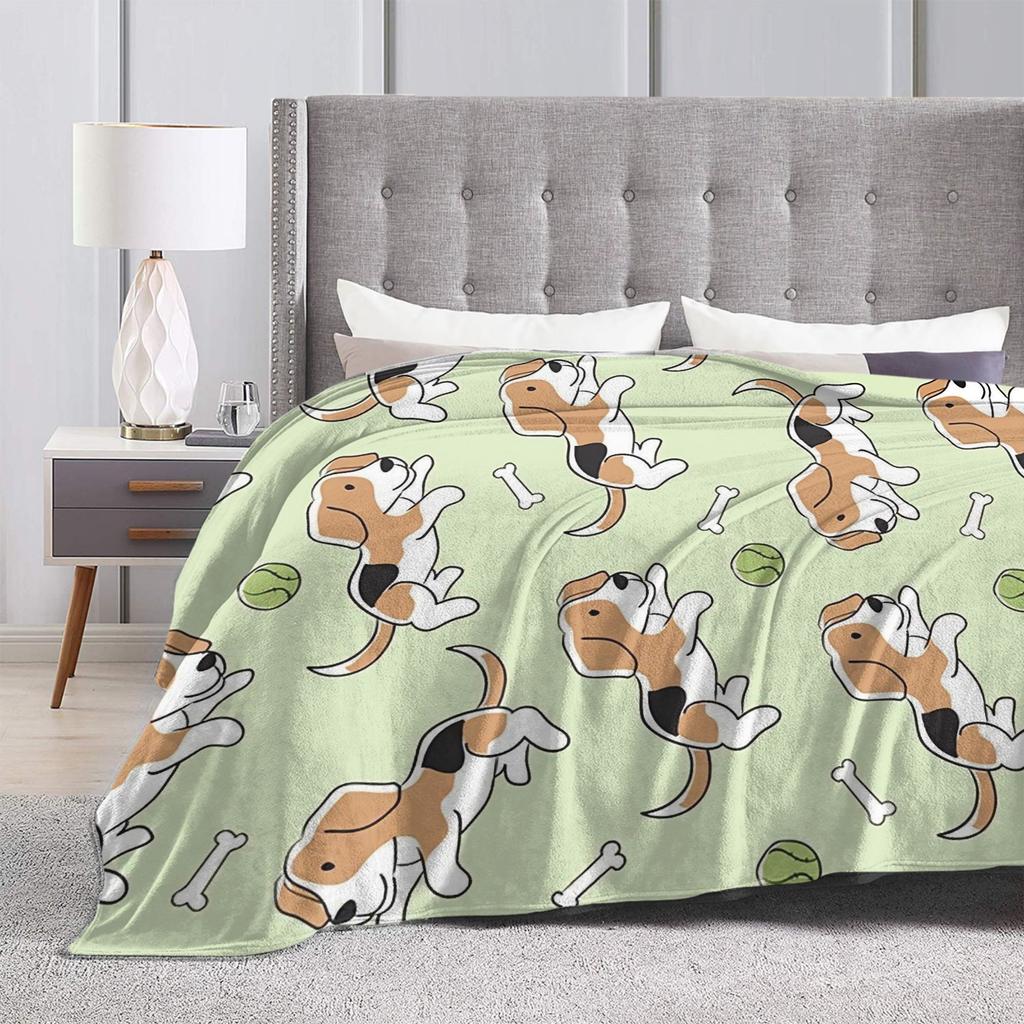 Retro Vintage Art Cute Dogs Blankets Warm Soft Comfortable Plush Bedding Throws For Couch Chair Flannel Bedspread Bed Cover