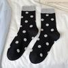 6 Pairs of Women'S Socks with Contrasting Colors, Polka Dots, in Candy Colors, Cute And Stylish, Mid-Calf Length, Korean Style