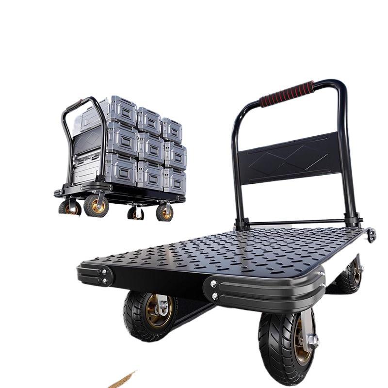 Foldable Steel Hand Truck: Portable Small Trolley for Transporting Goods