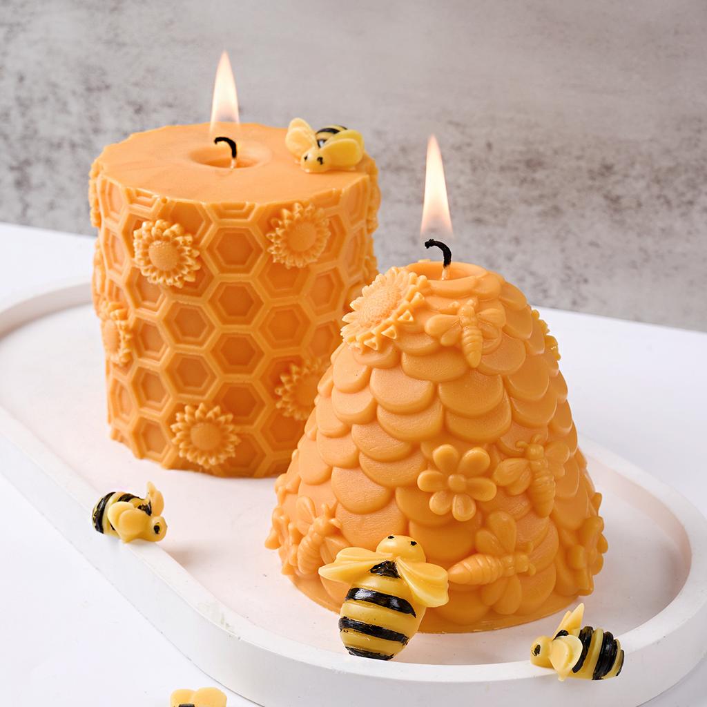 3D Včelí plástev Silikonové formy na svíčky Včelí úl Sloupová forma DIY Válec Včelí vosk Vonná sádra Svíčka Mýdlo Forma Domácí dekorace Dárek