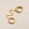 Stainless Steel Double Layer Connecting Ring for Women Luxury Cubic Zirconia Gold Plated Geometric Link Chain Fashion Jewelry