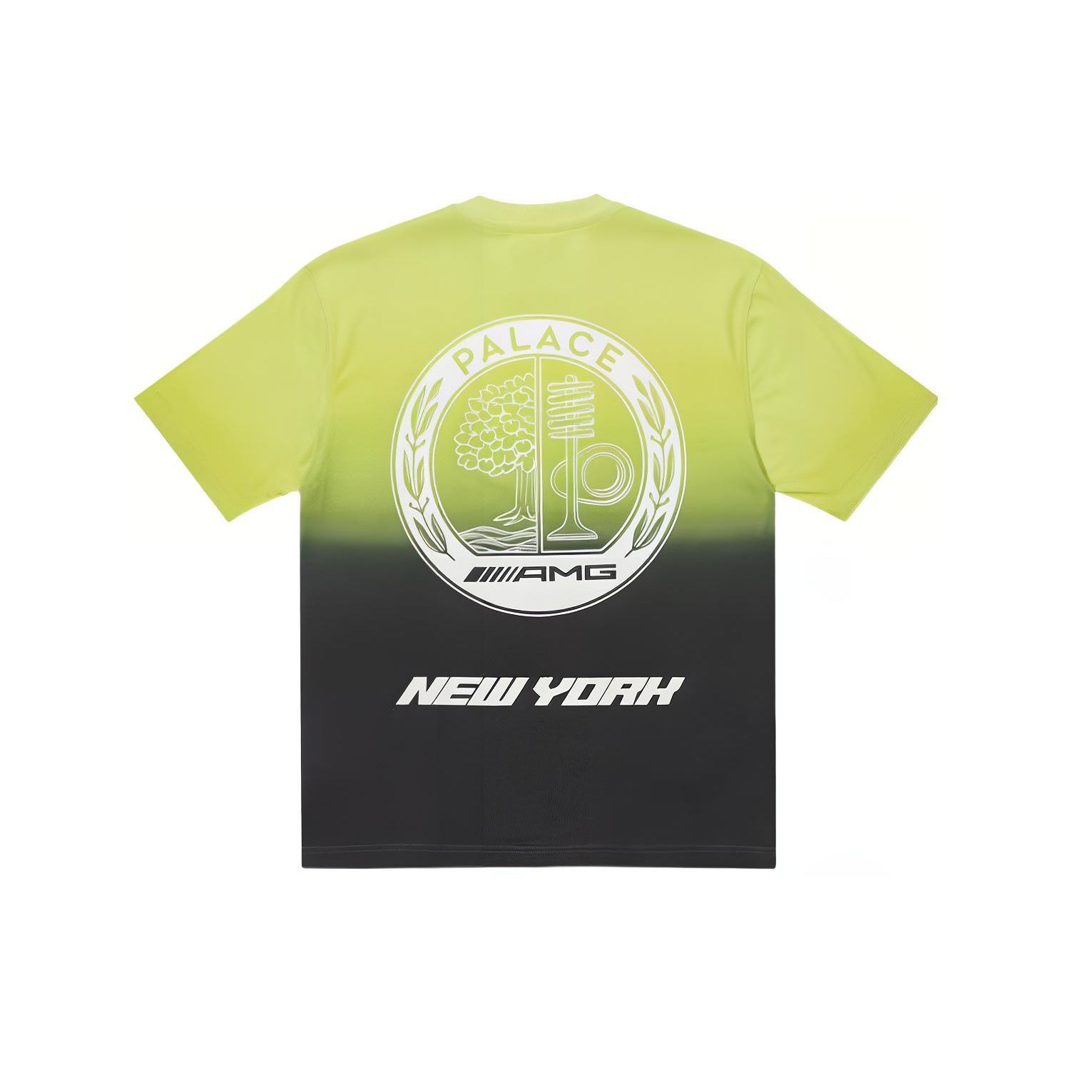 

Футболка Palace x AMG 2.0 New York черные/лаймовые топы унисекс, разноцветные P22AMGTS003 M