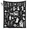 Personalisierbare Samt-Kunstdecke Halloween DIY Maldecke, Überwurf mit Geistermustern, Waschen Sie Ihre eigene gemütliche Decke zum Ausmalen für Erwachsene und Kinder,
