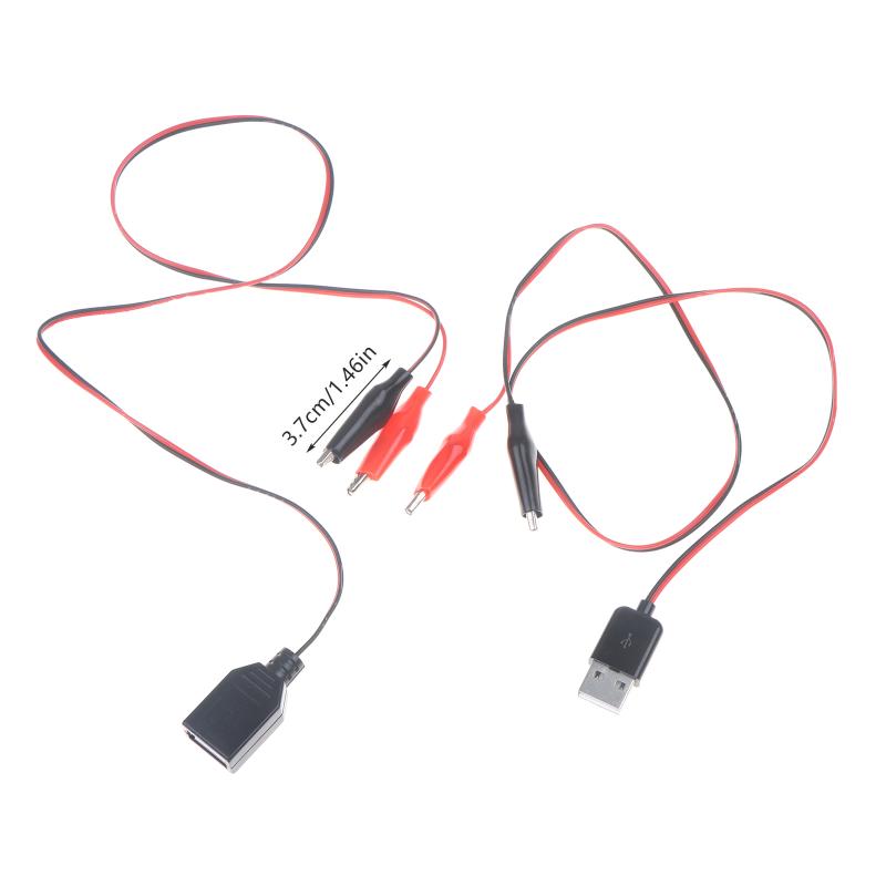 55CM Alligator Test Clips Power Cable Clamp To USB Male And Female Socket Test Leads Connector Power Supply Adapter Wire