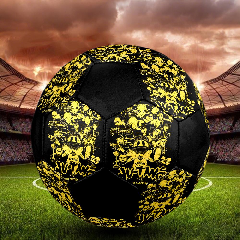 WU TANG Indoor Soccer Ball Colorful Machine Stitched PVC Size 5 Team Training Competition Ready Durable High-Bounce Cool Sports Gift