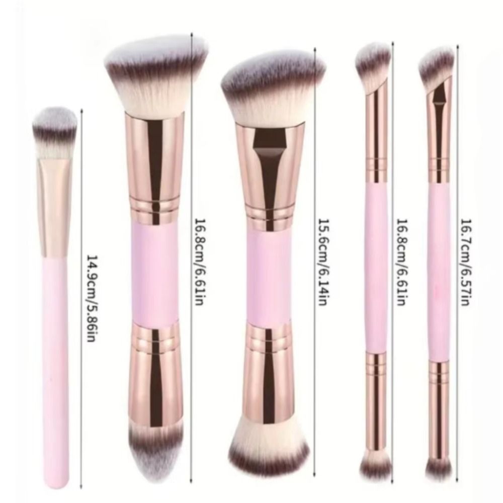 2/4/5Pcs Soft Bristle Dual-ended Makeup Brushes Angled Top Foundation Brush Set  Beauty Application