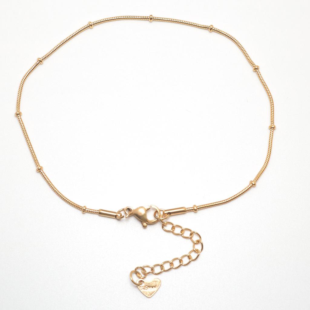 Neuer Trend Edelstahl Fußkettchen Goldfarbe Runde Gliederketten Am Fuß Barfuß Sandalen Fußkettchen Armband Frauen Sommerschmuck, 1 Stück