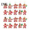 Holiday Gift Box Pendants 20/30/40Pcs Wooden Christmas Ornaments, Candy Cane Lollipop Rustic Xmas Tree Hanging Ornaments Decor for Party Wreath Window