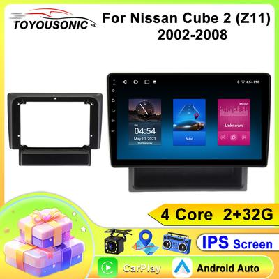 For Nissan Cube 2 Z11 2002 - 2008 Android 13 Carplay Auto Car Radio Multimedia Video Player Navigation GPS 2din DVD
