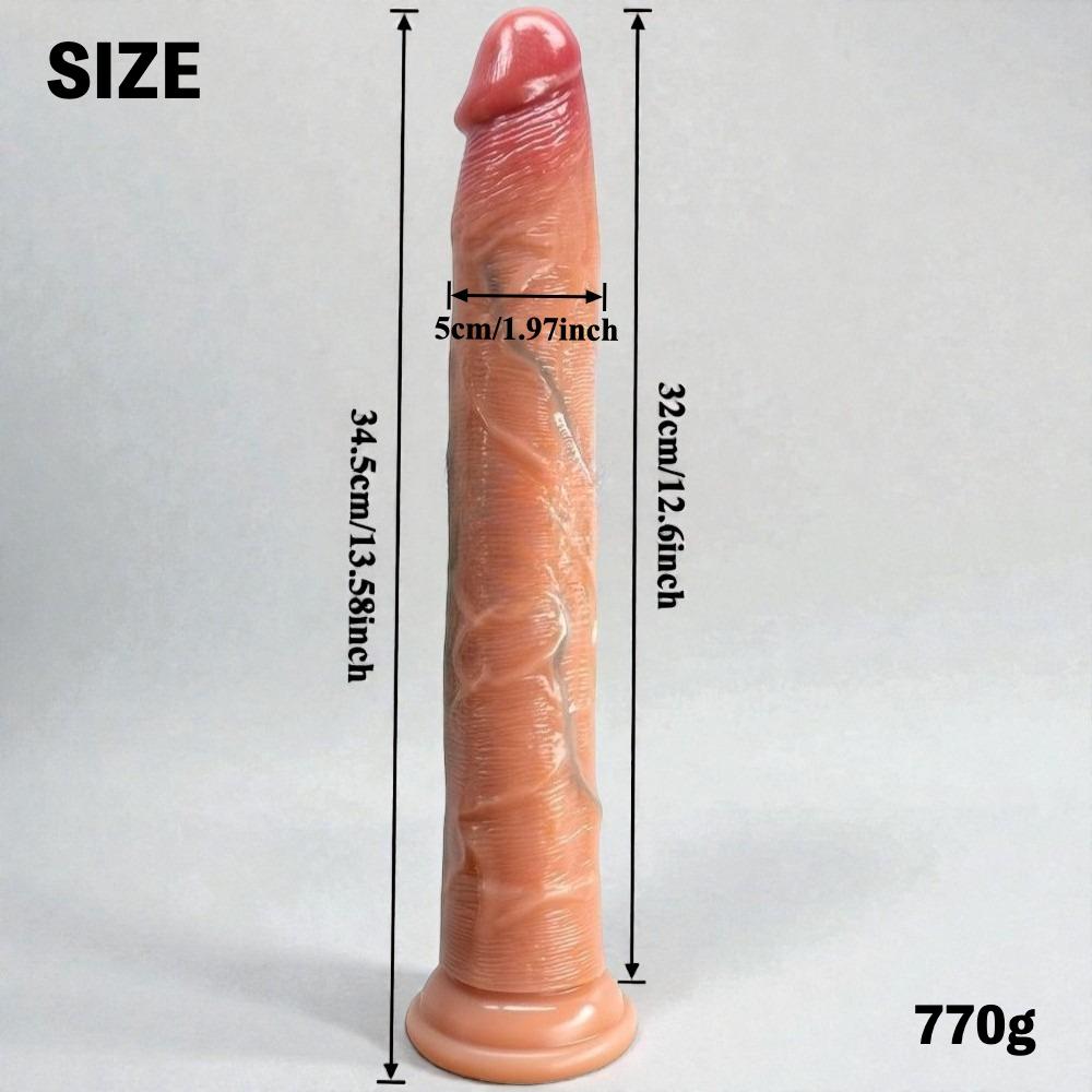 Realistyczny długi dildo, ultra-miękki, dotykowy płynny silikon, realistyczna faktura skóry, nie wymaga baterii, pomoc dla dorosłych na intymne chwile