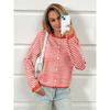 Women's Striped Contrasting Sweater for Autumn and Winter, Long Sleeved Casual Cardigan