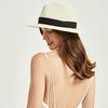 Women Wide Brim Straw Panama Roll Up Hat Fedora Beach Sun Caps UPF50+ Beach Outdoor Hat with ribbon