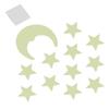 Fashionable 12Pcs Stars Moon Glow In Dark Fluorescent Decal Wall Stickers Home Decoration