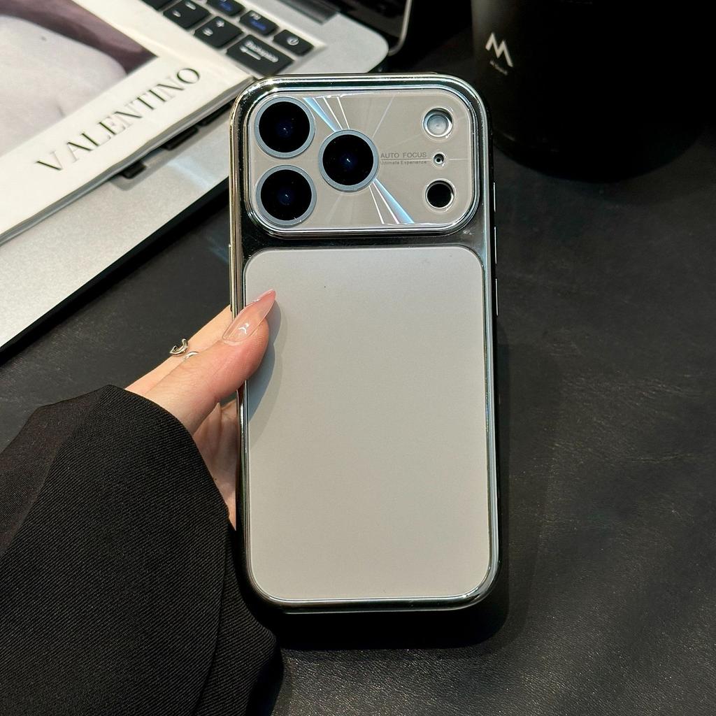 Electroplating Matte AG Built-in Lens Film Phone Case for iPhone 13 14 15 16 17 Pro Max Protection Shockproof Bumper Cases Cover