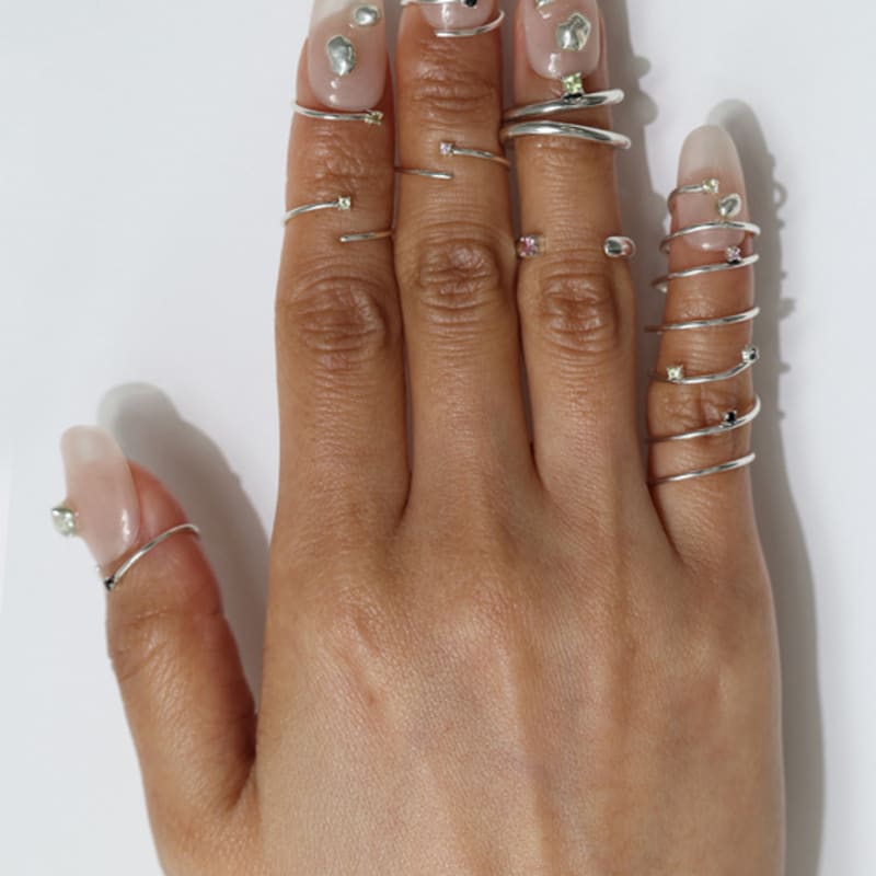 BRILLPIECE Mono Curve Nail Ring
