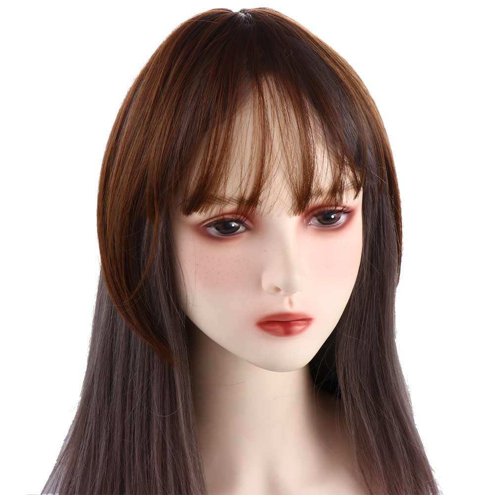 Natural 3D Topper Women Hairpiece Clip In Neat Fake Hair Bangs Air Bangs Fringe Front Wigs Wig