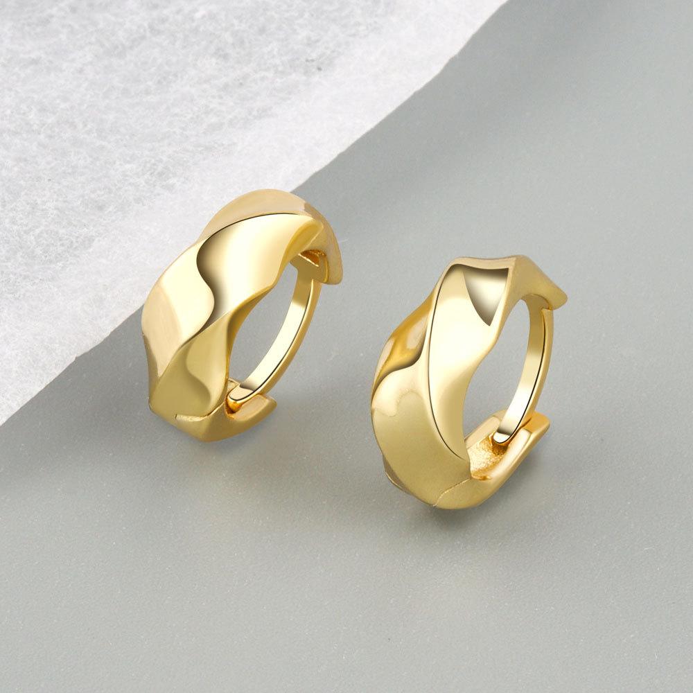 

Premium Quilted Geometric Ear Cuffs Minimalist Chic Versatile Earrings For Women Fashion Jewelry золотой