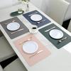 Set de table en cuir, double face, rectangulaire, isolant, pour restaurant, hôtel, cuisine occidentale, imperméable