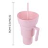 2Pcs 1000ml Portable Tumbler Leak Proof Multifunction Stadium Tumbler Multi-Purpose Popcorn Beverage Cup for Cinema Home Travel
