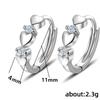 925 Sterling Silver Small Hoop Earrings For Women Luxury Elegant Love Heart Cubic Zirconia Earring Classic Party Wedding Jewelry