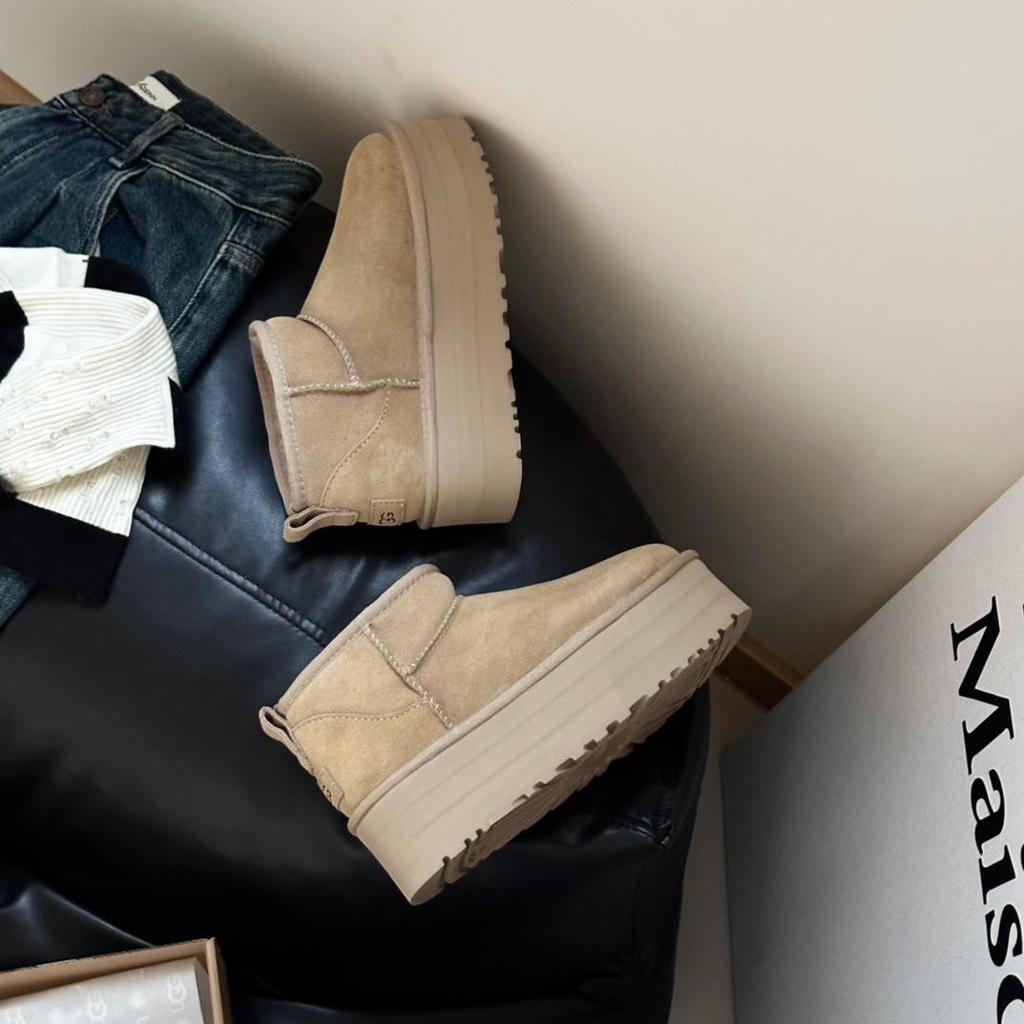 Henan Sangpo 2025 Sheepskin Shearling Ankle Snow Boots for Men & Women - Winter Warmth