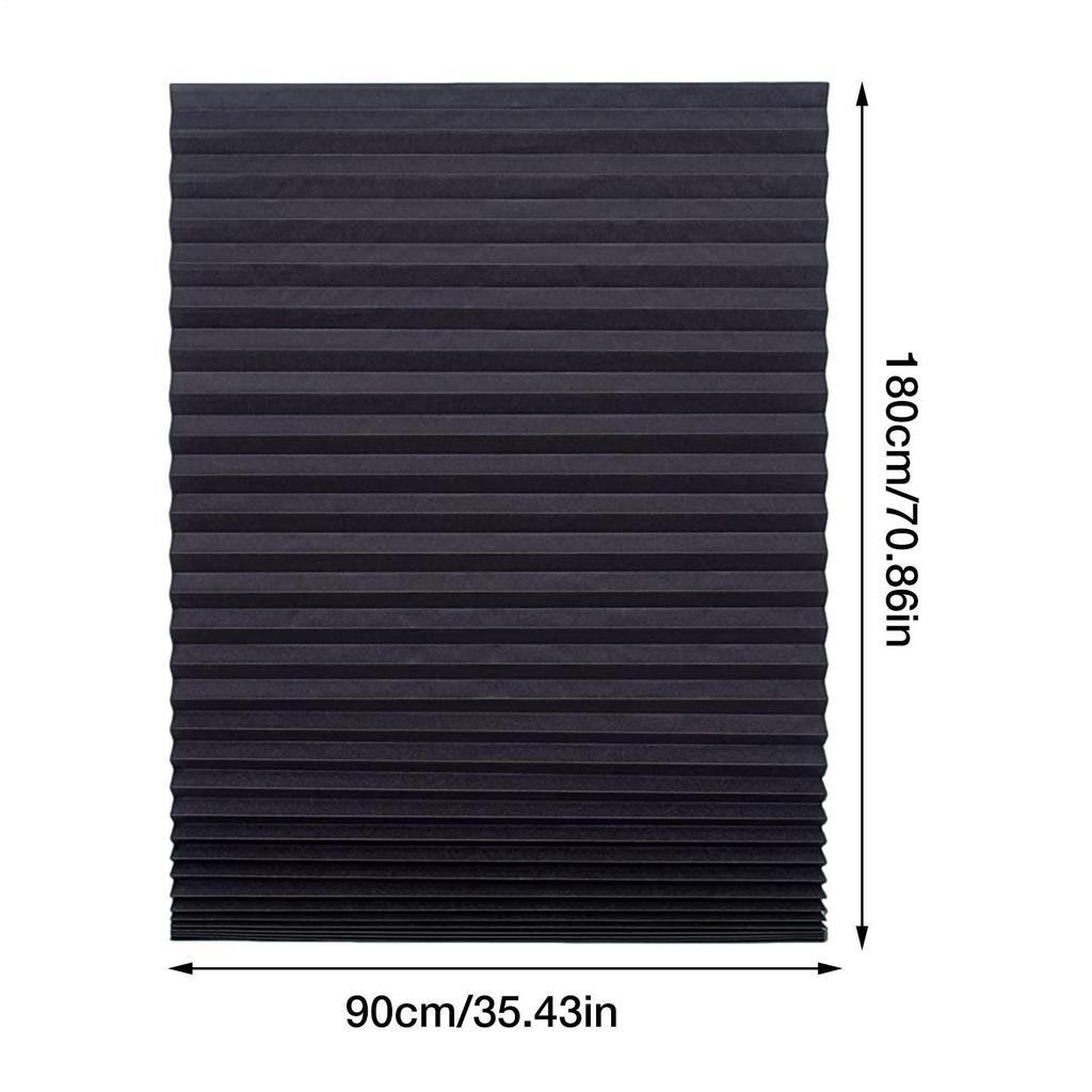 Self Adhesive Shade Pleated Curtain BlackoutLight Block Cordless Curtains Bathroom Balcony Shades Curtains Window Cover