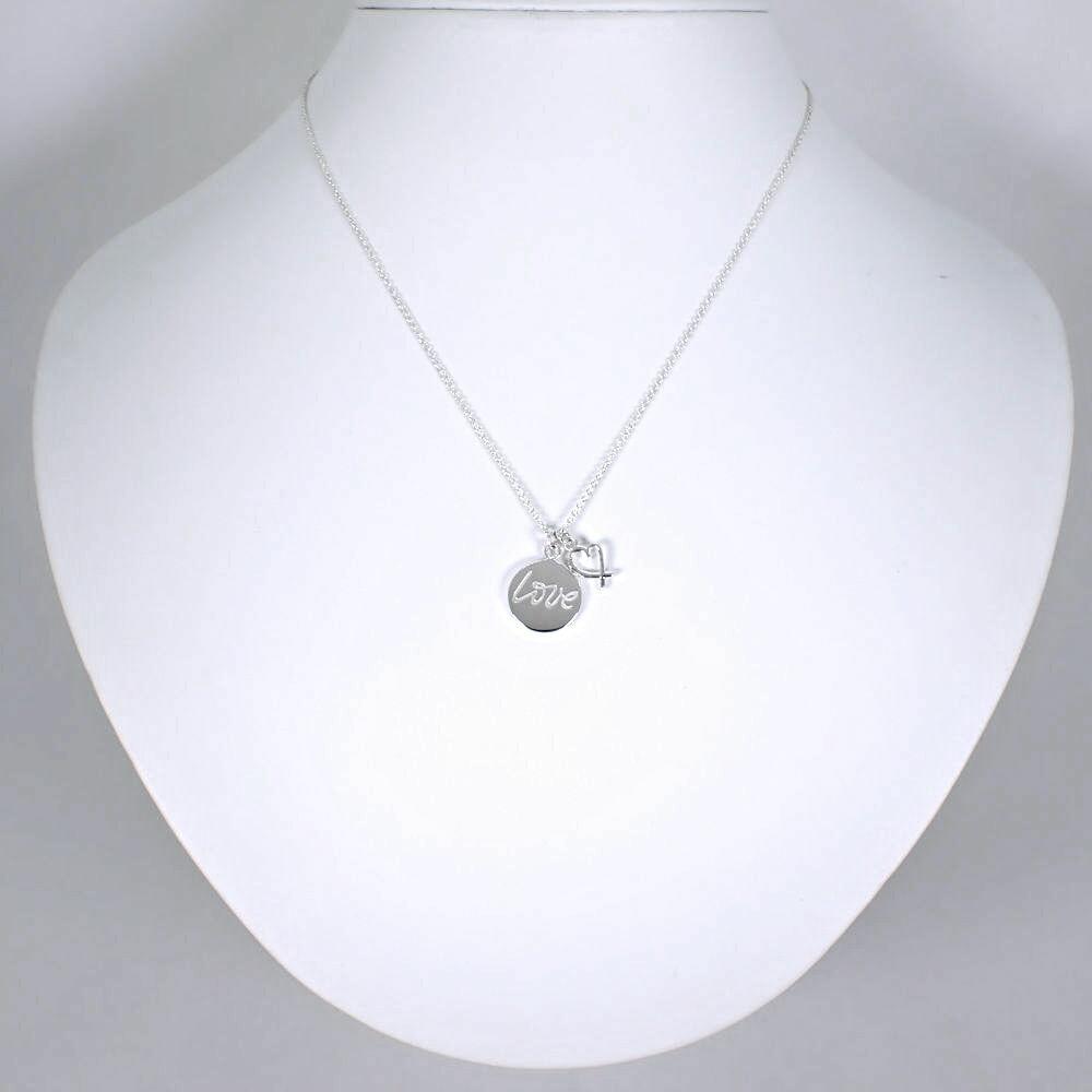 [Pre-owned] TIFFANY 925 LOVE Loving Heart Pendant/Necklace/j7-7