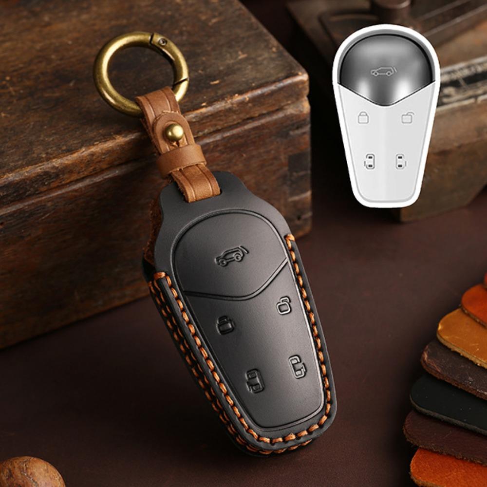 

Applicable to 2024 Lantu Dreamer PHEV/EV Chasing Light PHEV Car Key Set All-inclusive Leather Shell Buckle Male чёрный