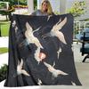 3D Classical Chinese Crane Blanket,Flannel Blanket Throw Blanket,Warm Blanket for Home Living Room Bedroom Beds Sofa Picnic Kid