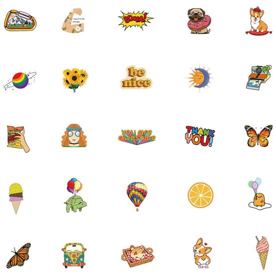 50Pcs Exquisite Ice Cream Decorative Sun-resistant Laptop Luggage Journal Album Scrapbook Stickers Children Gift