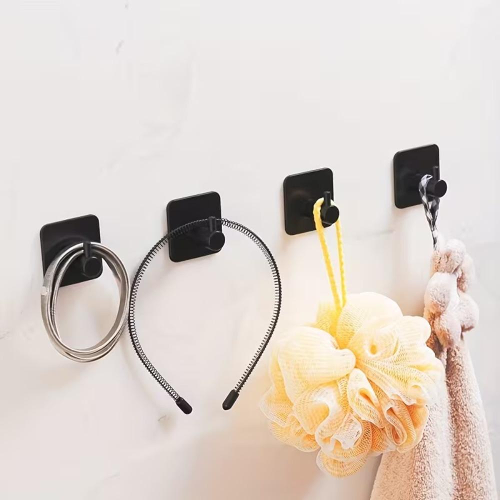 5Pcs Stainless Steel Adhesive Hooks Heavy Duty Wall Hooks Waterproof Towel Coat Hangers for Bathroom Kitchen