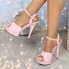 High Heel Sandals New Platform Thin High Heels Womens Sandals Sexy Open Toe Buckle Strap Stripper Prom Party Shoes Female Pumps