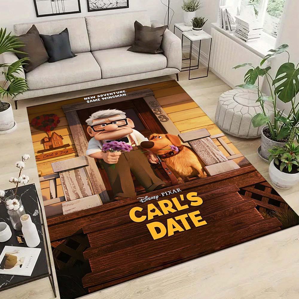 1 Stück Carl und Dug Teppich - Rutschfest, Maschinenwaschbar Polyester Teppich für Wohnzimmer, Schlafzimmer, Badezimmer & Waschküche - Bequeme Heimdekoration Weihnachtsdeko