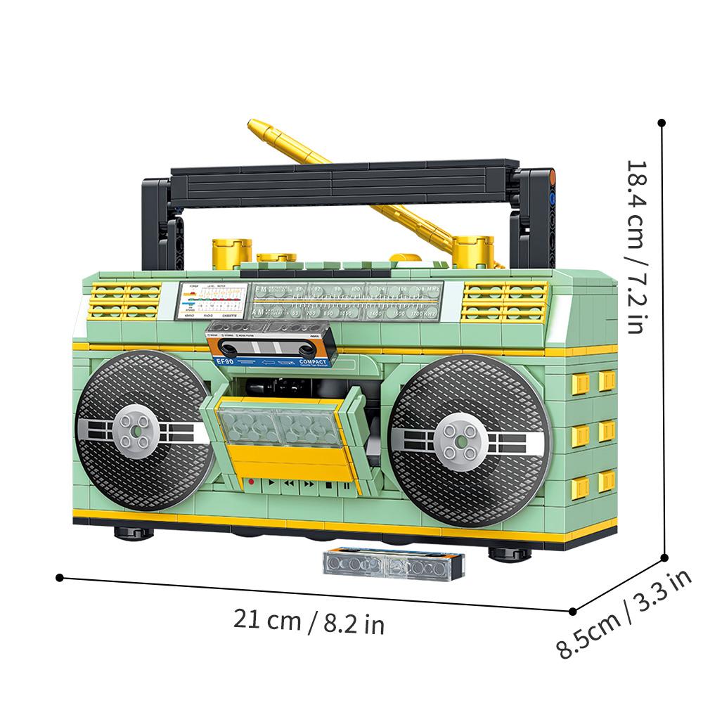 Non-Toxic 781Pcs Retro Radio Classic Series Building Blocks Set Vintage Music Player Display Kit Creative Gift Toys For Adults Kids