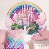 Cartoon Dream Castle Rainbow Wall Sticker Self-Adhesive for Kids Bedroom Study Room Home Decoration