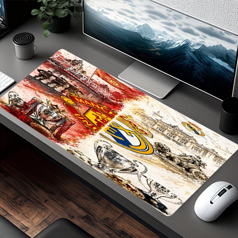 Tappetino per Mouse Stampa Real Madrid, per Tastiera, Tappetino per Laptop PC per Ufficio, Casa, Decorazione Scrivania, Regalo di Compleanno Perfetto per i Giocatori